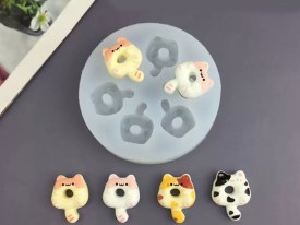 Molde silicona 6 mini gatitos